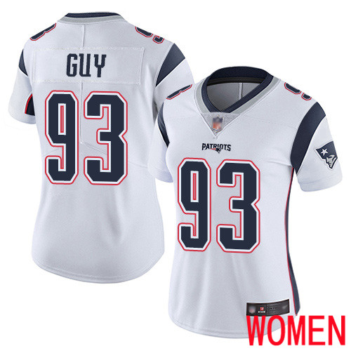 New England Patriots Football #93 Vapor Limited White Women Lawrence Guy Road NFL Jersey